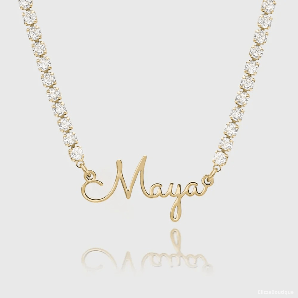 Personalized Name Necklace Custom Name Jewelry Minimalist 18K Gold Name Necklace Custom Jewelry Gif 2