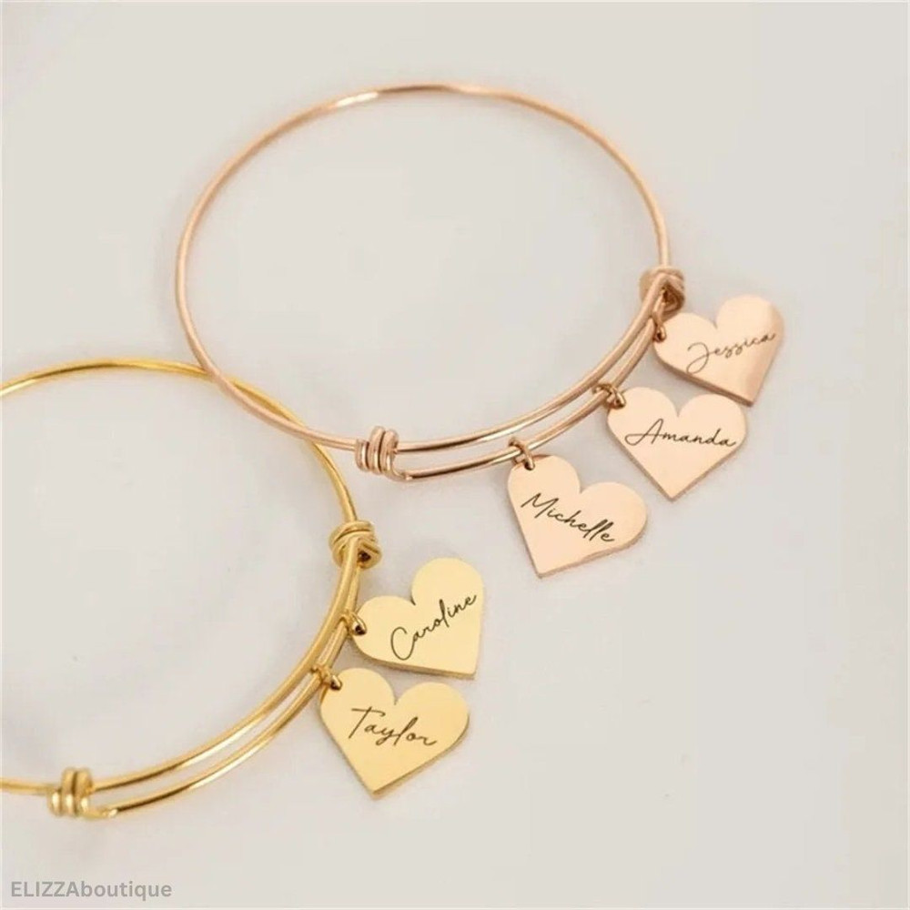 Heart Bracelet With Personalized Names For Women For Couple 3