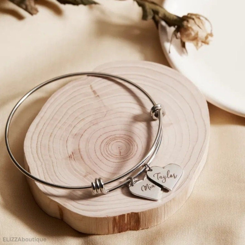 Heart Bracelet With Personalized Names For Women For Couple 5