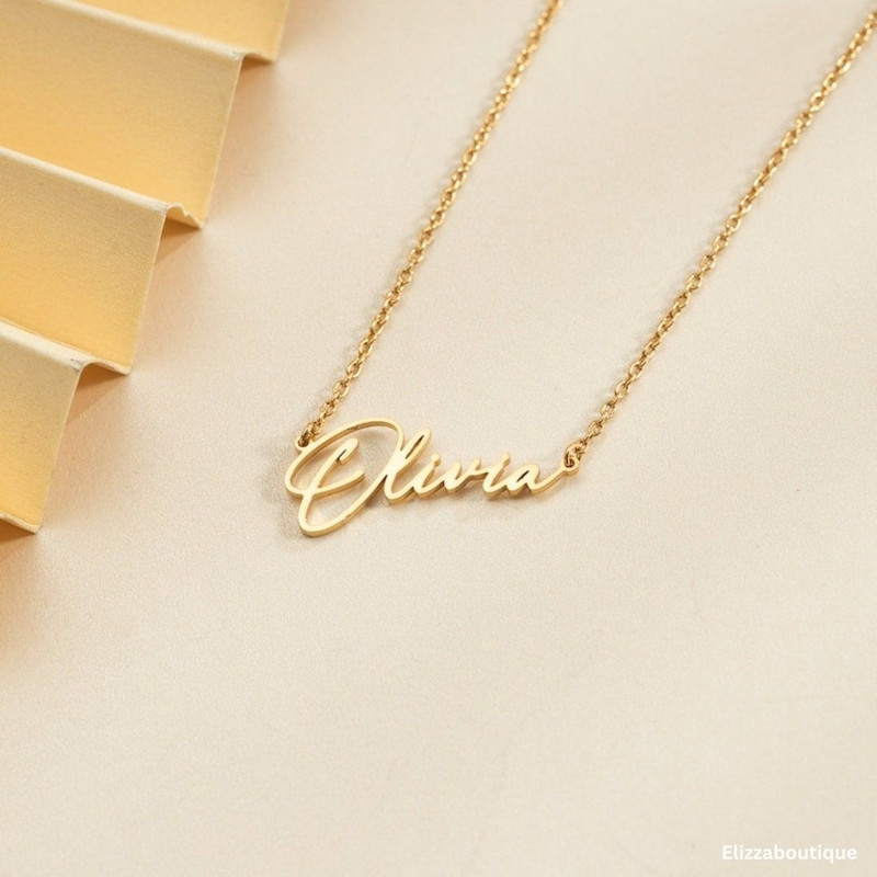 Personalized Name Necklace Custom 18k Gold Plated Name Necklace Personalized Name Jewelry For Mom C 2