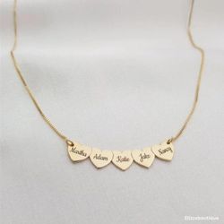 necklace with names engraved on personalized heart for couple or family, custom names necklace, personalized jewelry