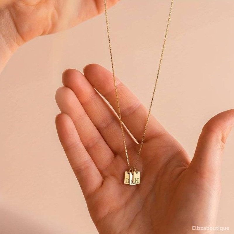 Initial Letter Necklace 14K Gold Plated Necklace Personalized Initials Necklace Custom Jewelry Gift