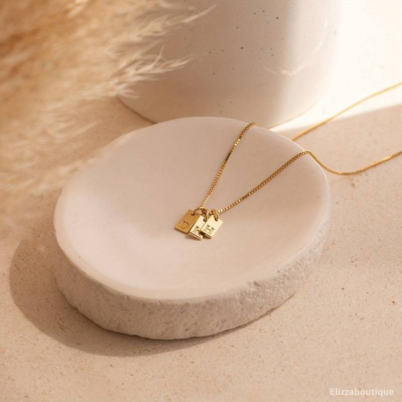Initial Letter Necklace 14K Gold Plated Necklace Personalized Initials Necklace Custom Jewelry Gift