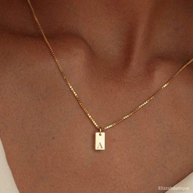 Initial Letter Necklace 18K Gold Plated Necklace Personalized Initials Necklace Custom Jewelry Gift 0