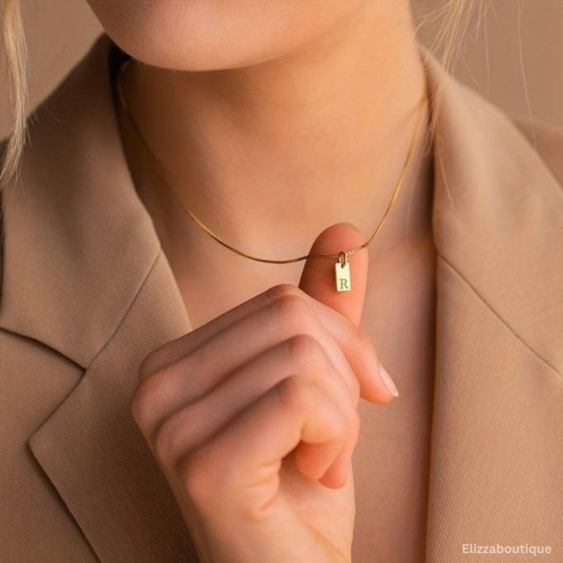 Initial Letter Necklace 18K Gold Plated Necklace Personalized Initials Necklace Custom Jewelry Gift 3