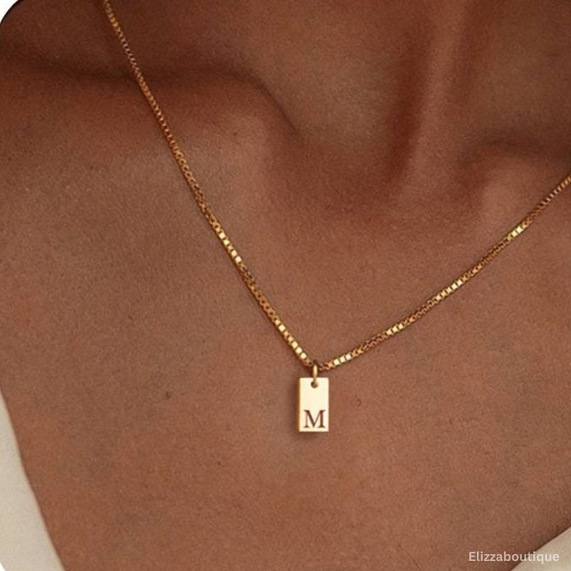 Initial Letter Necklace 18K Gold Plated Necklace Personalized Initials Necklace Custom Jewelry Gift 4