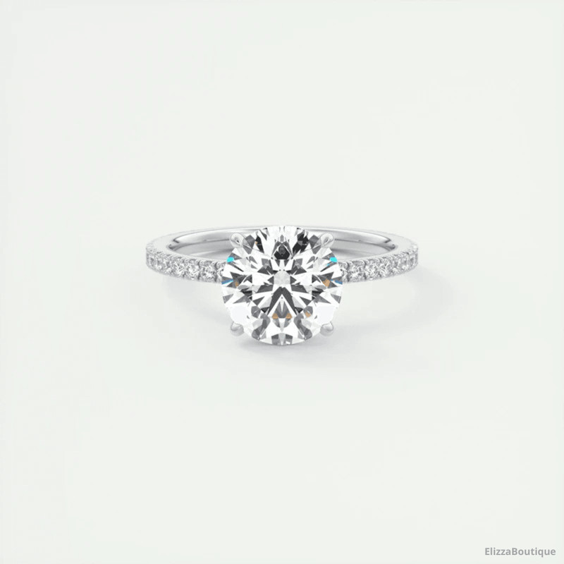 Classic Sparkling Promise Ring  Engagement Ring 925 Sterling Silver 1