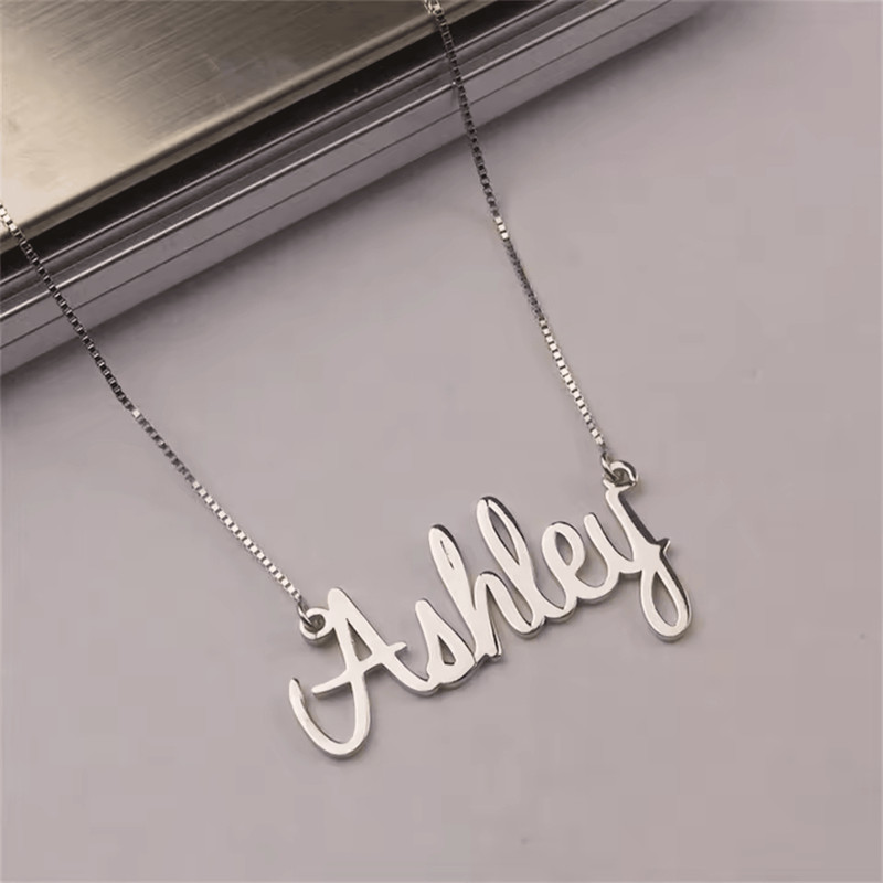 Silver Name Necklace Personalized Name Necklace Gift For Her 0