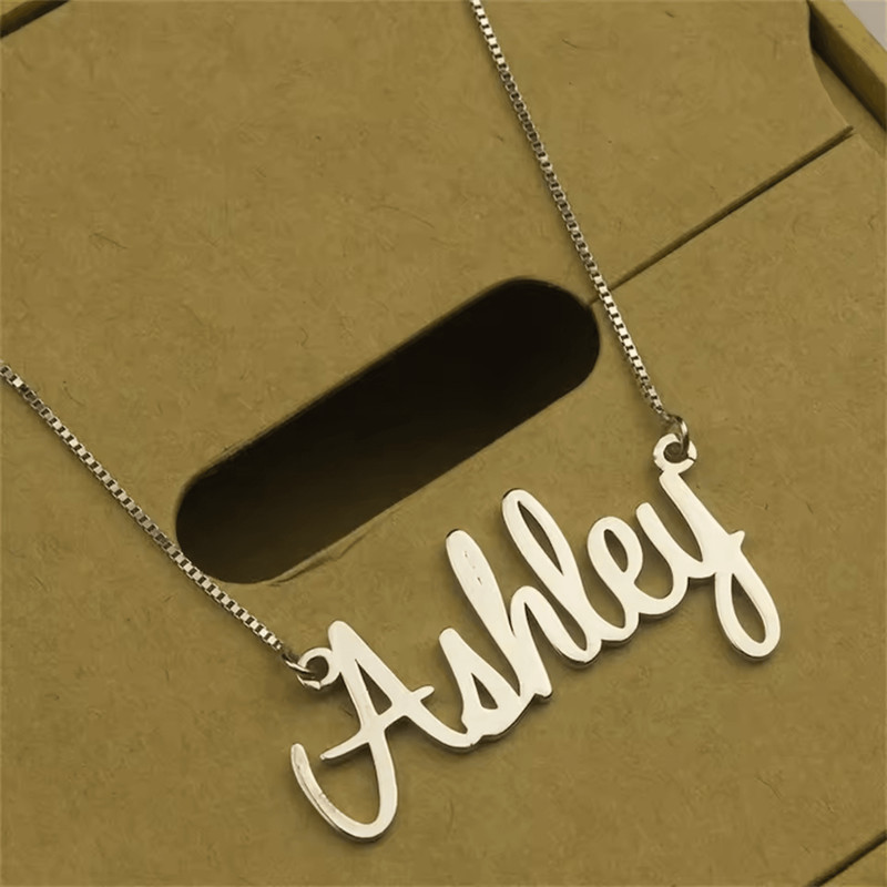 Silver Name Necklace Personalized Name Necklace Gift For Her 1