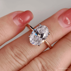 solitaire engagement ring, oval engagement wedding band, gold and silver with hidden halo, wedding, promise