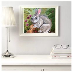 hare painting original artwork animal painting oil painting original art animal artwork hare artwork raisa pototskayaart