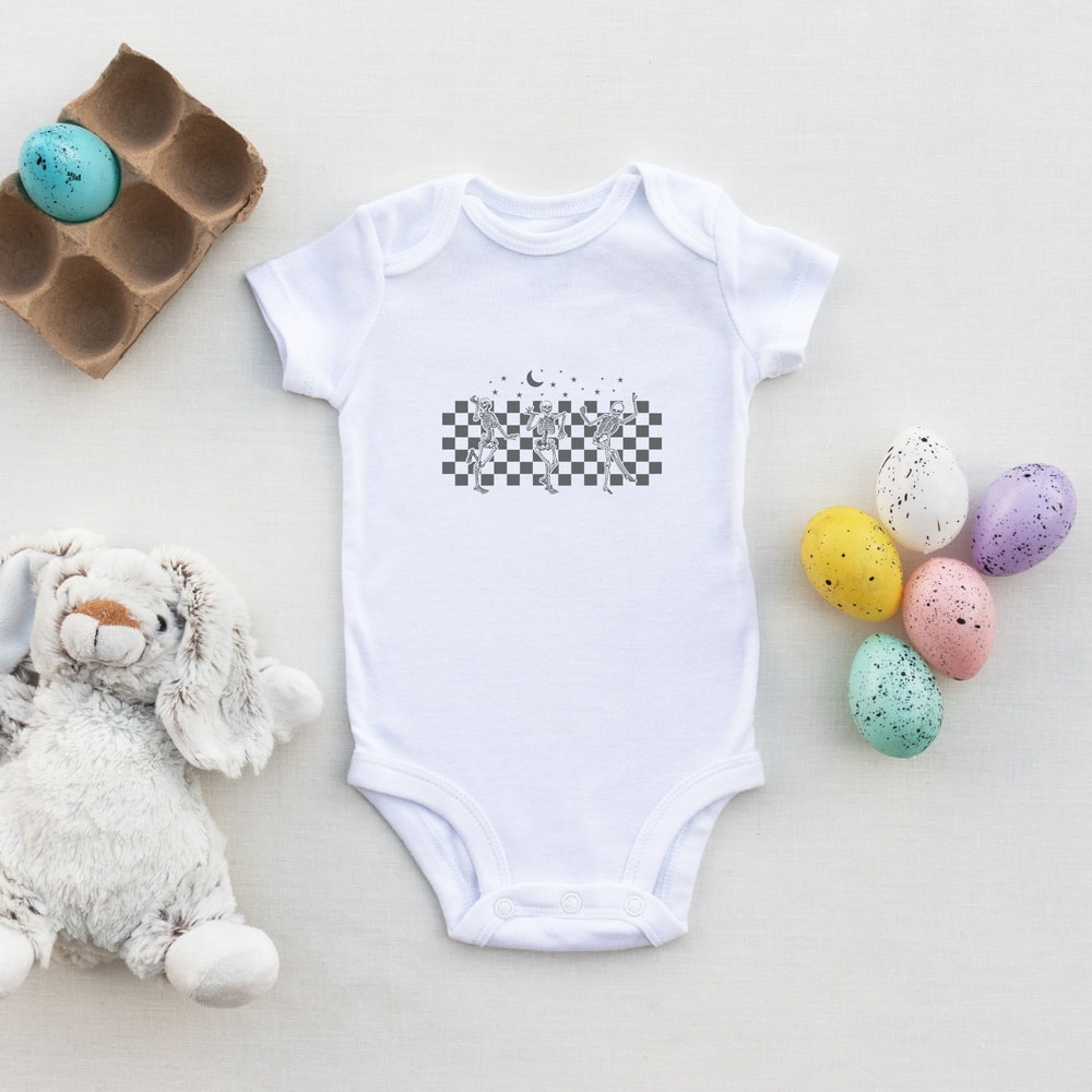 Dancing Skeletons Checkered Halloween SVG Jack Skellington Halloween Shirt Design Svg Vinyl Cutting 1