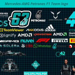official mercedes-amg petronas f1 team partner sponsors all vector logos - high-quality racer suit (svg. png. eps. pdf)