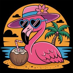 flamingo beach t-shirt