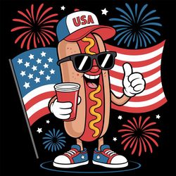 4th of july hotdog american flag patriotic fireworks funny