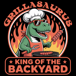 funny dinosaur bbq chef – summer grilling gift idea