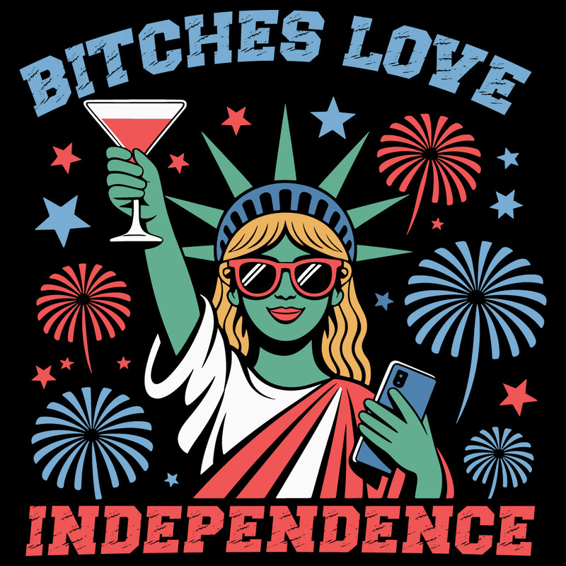 Bitches Love Freedom Funny 4th July Shirt 0