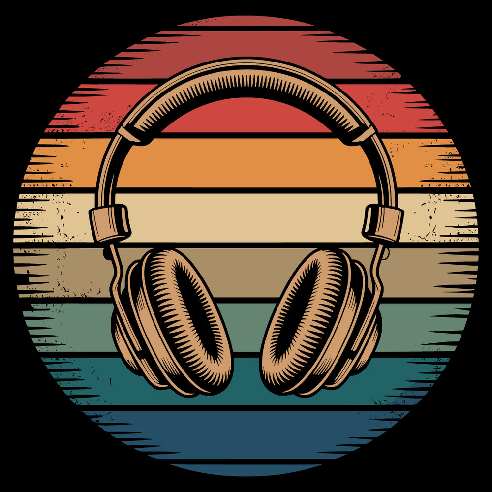 Music Lover Producer DJ Gifts Funny Retro Headphones 0