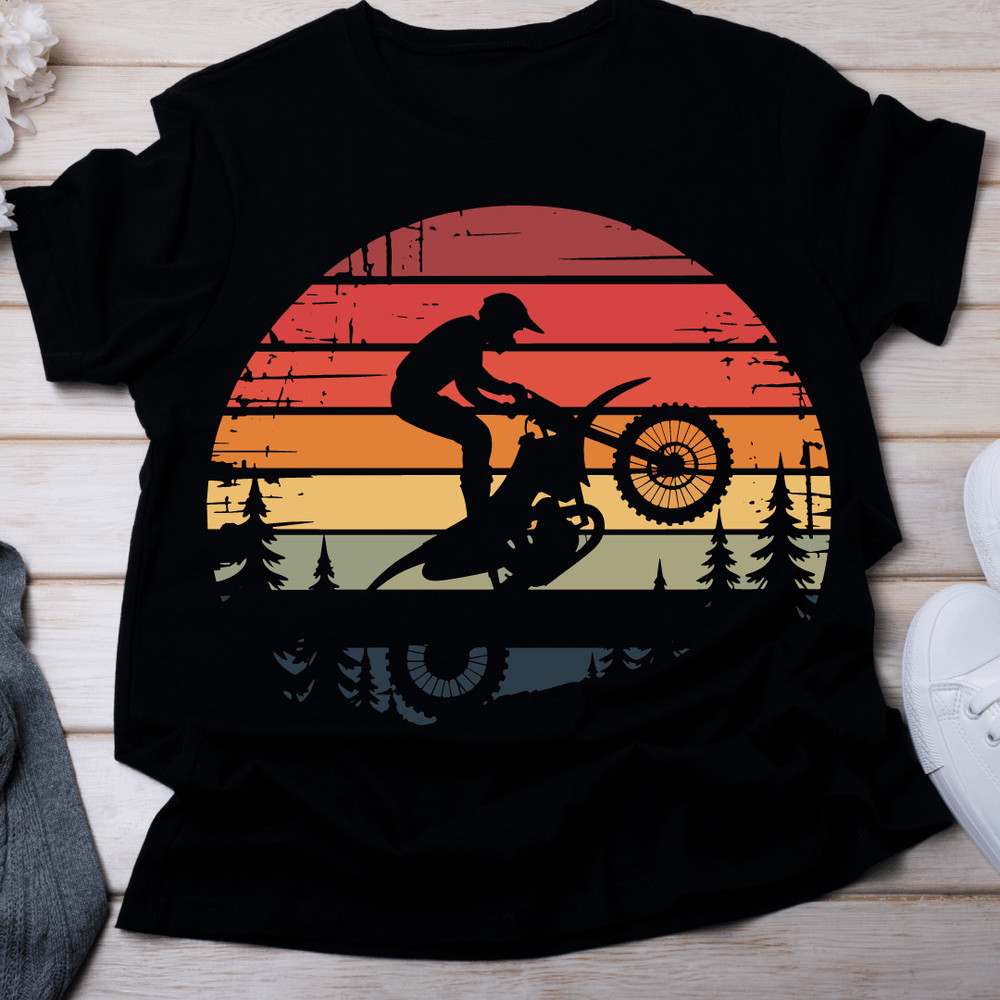Vintage Sunset Motocross Gift For Bikers Motocross Racers 0
