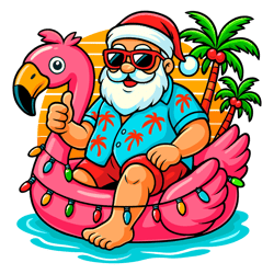 christmas in july shirt boys kids santa flamingo summer xmas