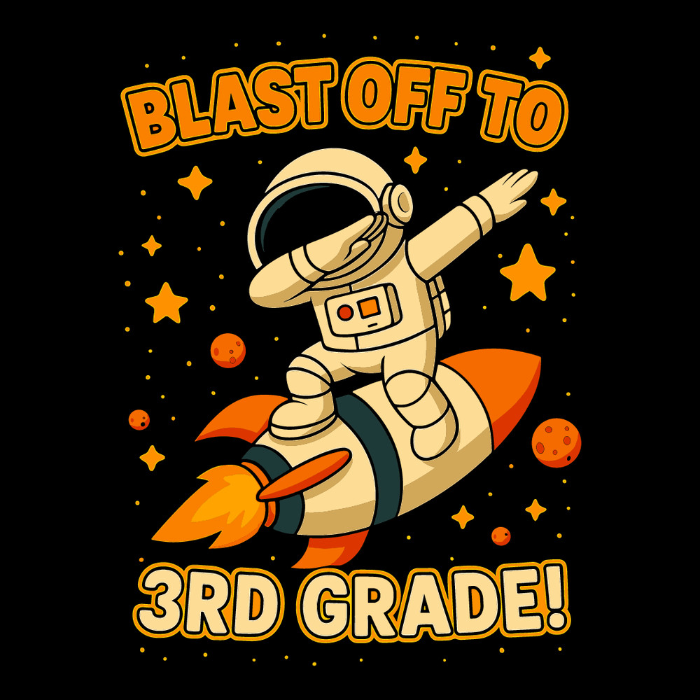 Blast Off To 3rd Grade Funny Astronaut Back To School Long Sleeve 0