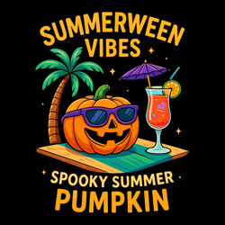 spooky summer pumpkin funny halloween beach vibes