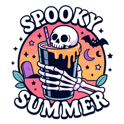 spooky summer skeleton drink funny summerween