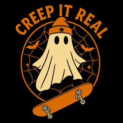 creep it real ghost boy fall season vintage retro halloween
