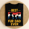 Best Fur Dad Ever Dog Cat Pet Lover Paw Print Retro Gift Tee 0