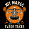 Hit Maxes Evade Taxes Funny Skeleton Weightlifting Powerlifting Gym Humor Tee 0