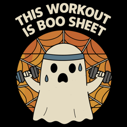 this workout is boo sheet funny halloween ghost dumbbell lifting gym humor tee