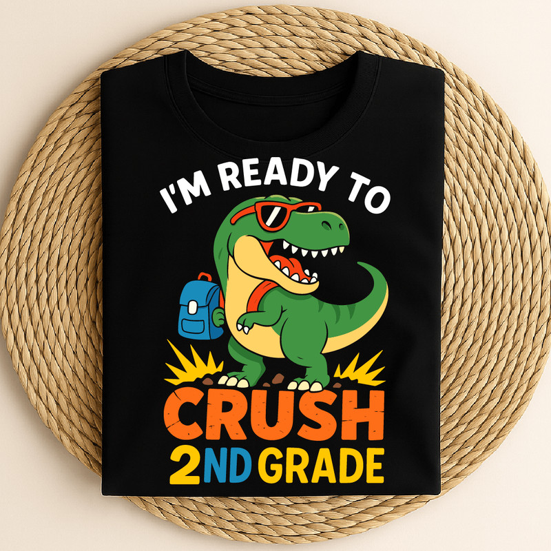 Im Ready To Crush 2nd Grade Funny Dinosaur Back To School T Rex Backpack Cool Kid Student Classroom 0