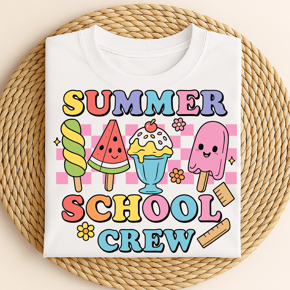 Summer School Crew Cute Ice Cream Popsicle Watermelon Dessert Fun Back To School Student Teacher De 0