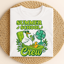 summer school crew funny duck relaxing chair fan lemonade sunglasses cool student teacher design