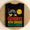 Goodbye 4th Grade Hello Summer Rainbow Sunshine Birds Fun End Of School Celebration Design 0