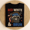 Red White And Bruh Funny Raccoon 4th Of July Patriotic Fireworks USA Flag Bandana Design 0