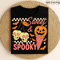 Sweet And Spooky Halloween Pumpkin Ice Cream Skull Cherries Bats Cute Retro Design 0