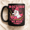 In October We Wear Pink Cute Ghost With Witch Hat Pumpkin Candy Breast Cancer Awareness Halloween D 2