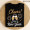 Cheers To A New Year Celebration Design With Champagne Glasses Fireworks And Festive Party Style Fo 0