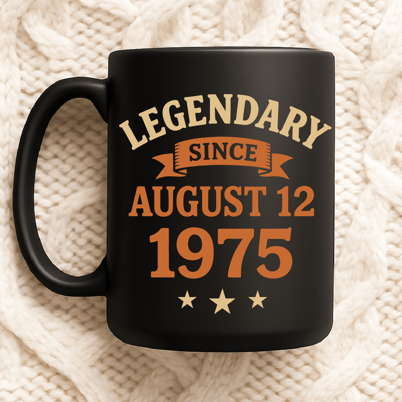 Legendary Since August 12 1975 Vintage Birthday Design For Men And Women Classic Retro Style Gift I 2