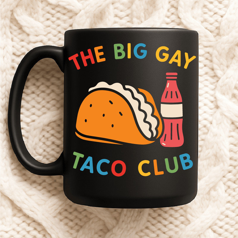 The Big Gay Taco Club Funny Pride Design With Colorful Text Taco And Soda Bottle LGBTQ Retro Style 2