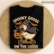 Spooky Goose On The Loose Funny Halloween Design With Witch Hat Cat Pumpkins Bats And Scooter Style 0