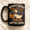 Spooky Goose On The Loose Funny Halloween Design With Witch Hat Cat Pumpkins Bats And Scooter Style 2