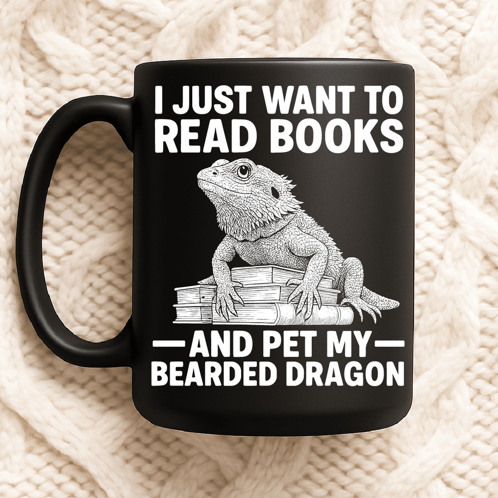 I Just Want To Read Books And Pet My Bearded Dragon Funny Reading Reptile Lover Design For Bookworm 2