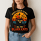 Most Likely To Pet All The Black Cats Funny Halloween Retro Sunset Design With Cool Witch Cat Bats 1