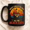 Most Likely To Pet All The Black Cats Funny Halloween Retro Sunset Design With Cool Witch Cat Bats 2
