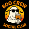 Boo Crew Social Club Funny Ghost Halloween Drinking Party Retro Sunset Bats Jack O Lantern Glass De 4