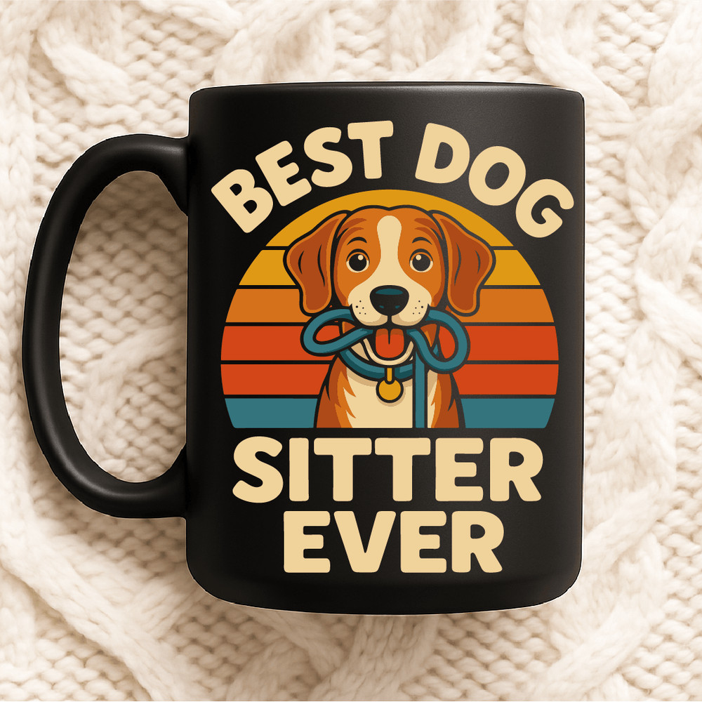 Best Dog Sitter Ever Funny Retro Dog Lover Pet Care Puppy Walking Leash Animal Caregiver Design 2