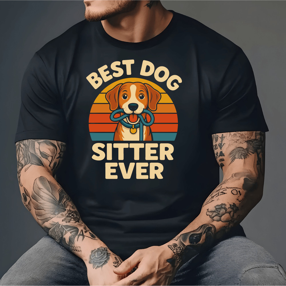 Best Dog Sitter Ever Funny Retro Dog Lover Pet Care Puppy Walking Leash Animal Caregiver Design 3