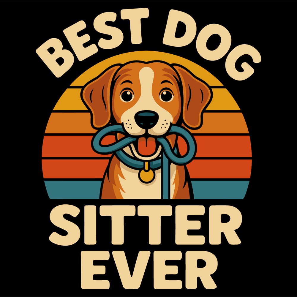 Best Dog Sitter Ever Funny Retro Dog Lover Pet Care Puppy Walking Leash Animal Caregiver Design 4